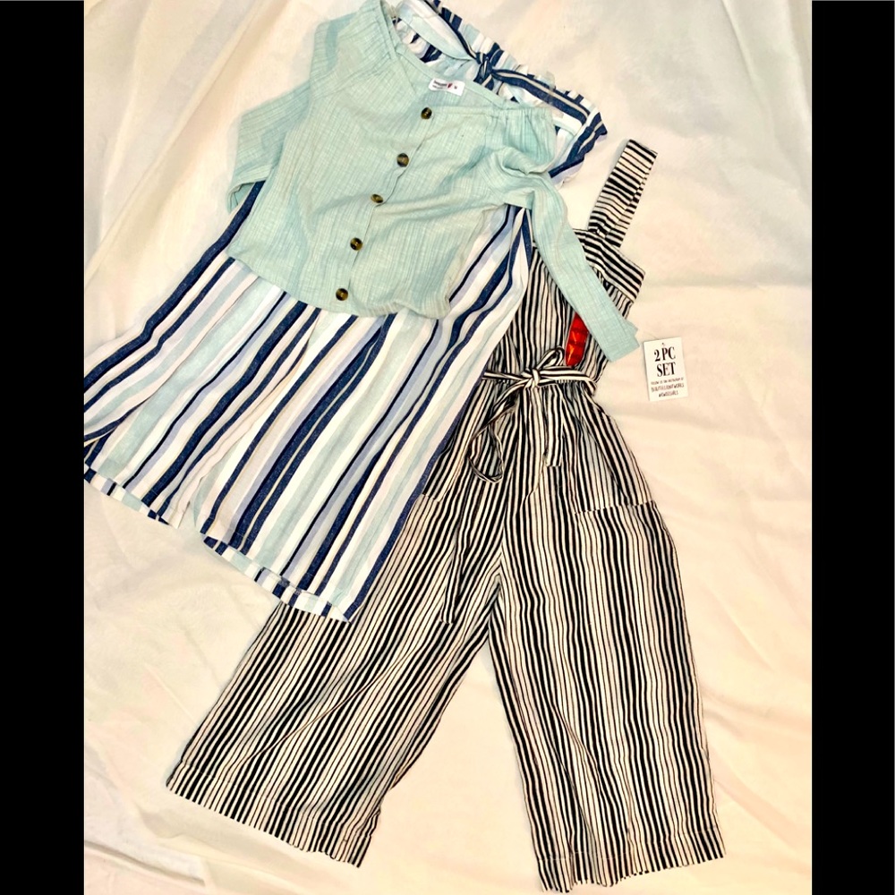 Lot of 2  NWT girls romper/2 piece pant outfit